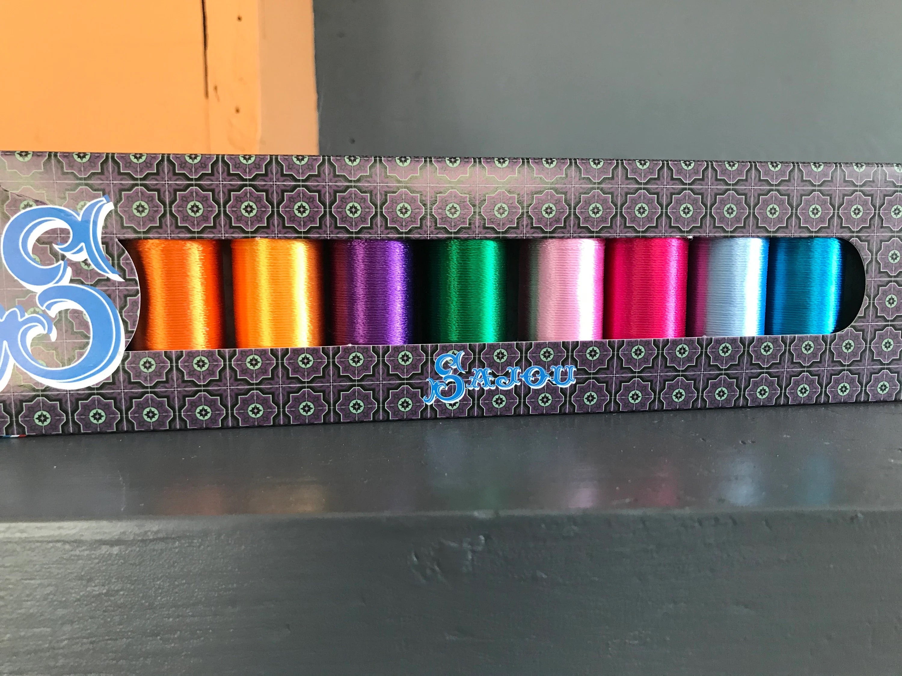 Sajou Eight Spools Fil Au Chinois Rayon Thread- Assortment #2- Bright Tones