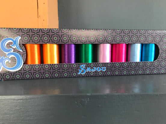 Sajou Eight Spools Fil Au Chinois Rayon Thread- Assortment #2- Bright Tones