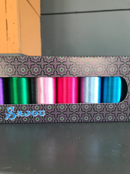 Sajou Eight Spools Fil Au Chinois Rayon Thread- Assortment #2- Bright Tones