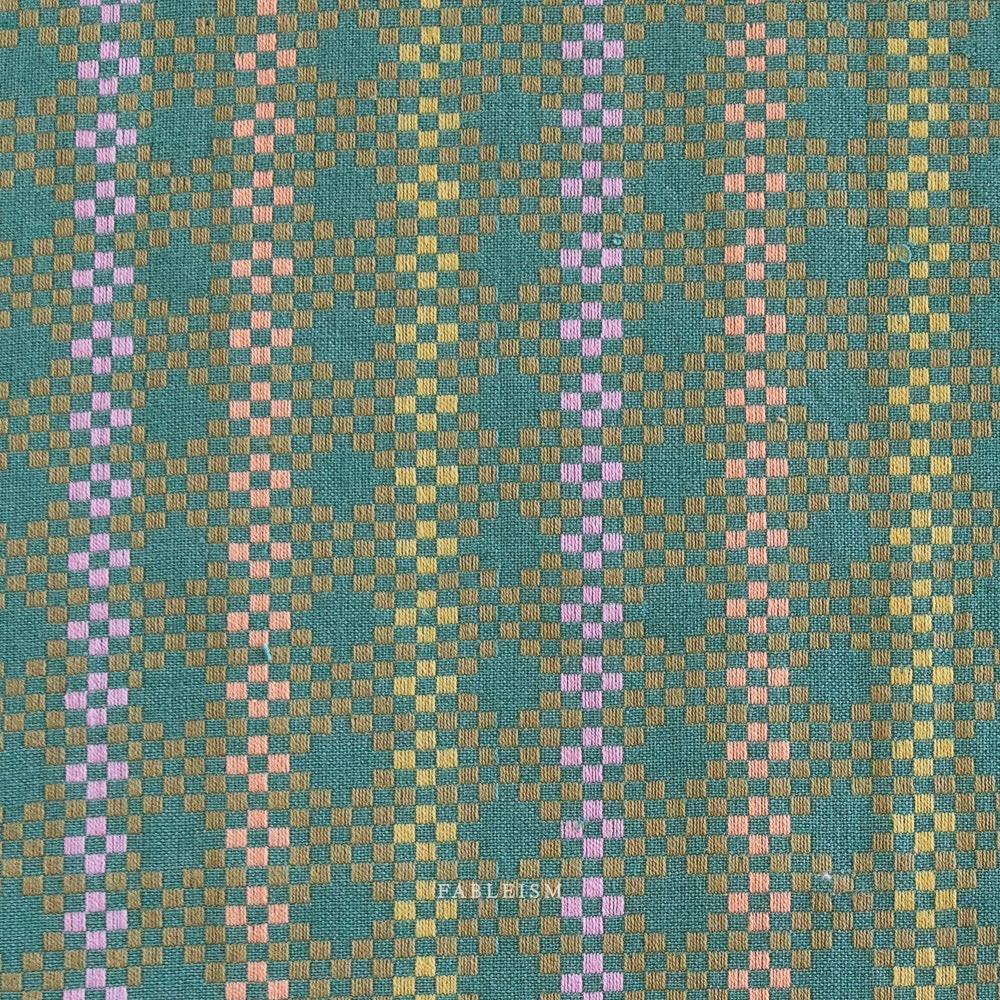 Woven Cotton Fabric- “Mosaic- Melon”- Lucky Loom- Fableism- 44” Wide