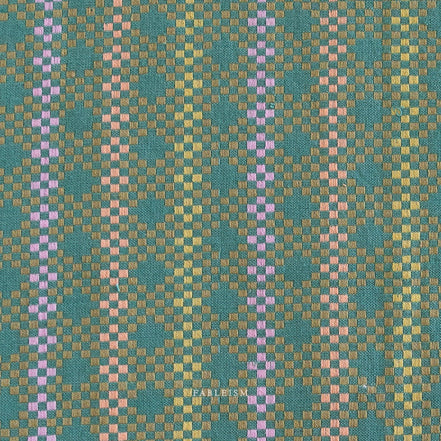 Woven Cotton Fabric- “Mosaic- Melon”- Lucky Loom- Fableism- 44” Wide