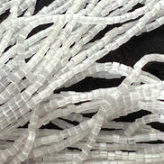 Satin White Bugle Beads Round 1/2* Czech Glass Beads (2175)