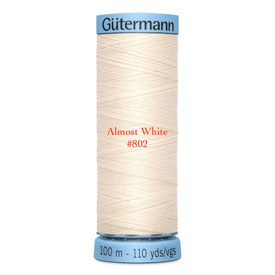 Gutermann Silk Thread 100m/110y Almost White #802 (1 SPOOL)