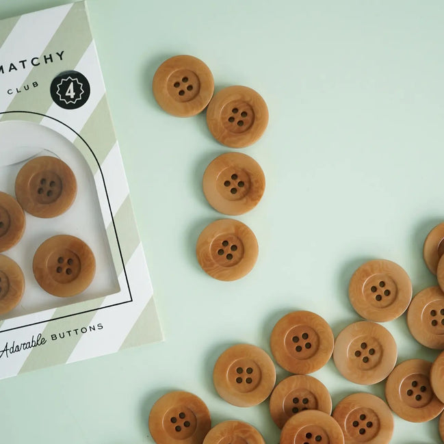 Caramel 1" Corozo Nut Buttons- Set of 4- Matchy Matchy