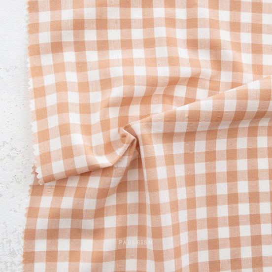 Camp Gingham- “Merit Pink” Beige- Fableism- 44” Wide- Cotton Woven- 3/8” Squares