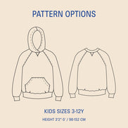 Kids Hoodie sweater Paper Sewing Pattern- Wardrobe By Me- Kids sizes 3-12