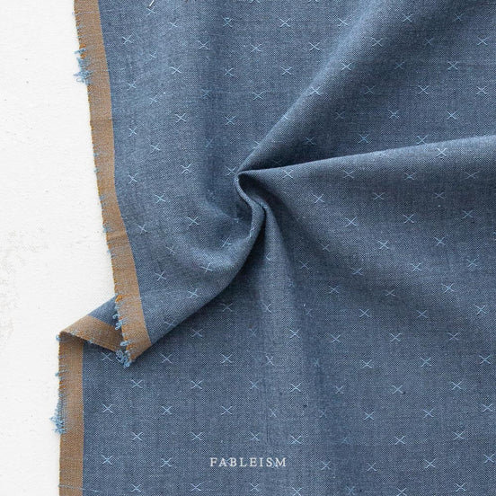Sprout Woven X Fabric- Woven Cotton- Fableism- Stellar Blue- 44"