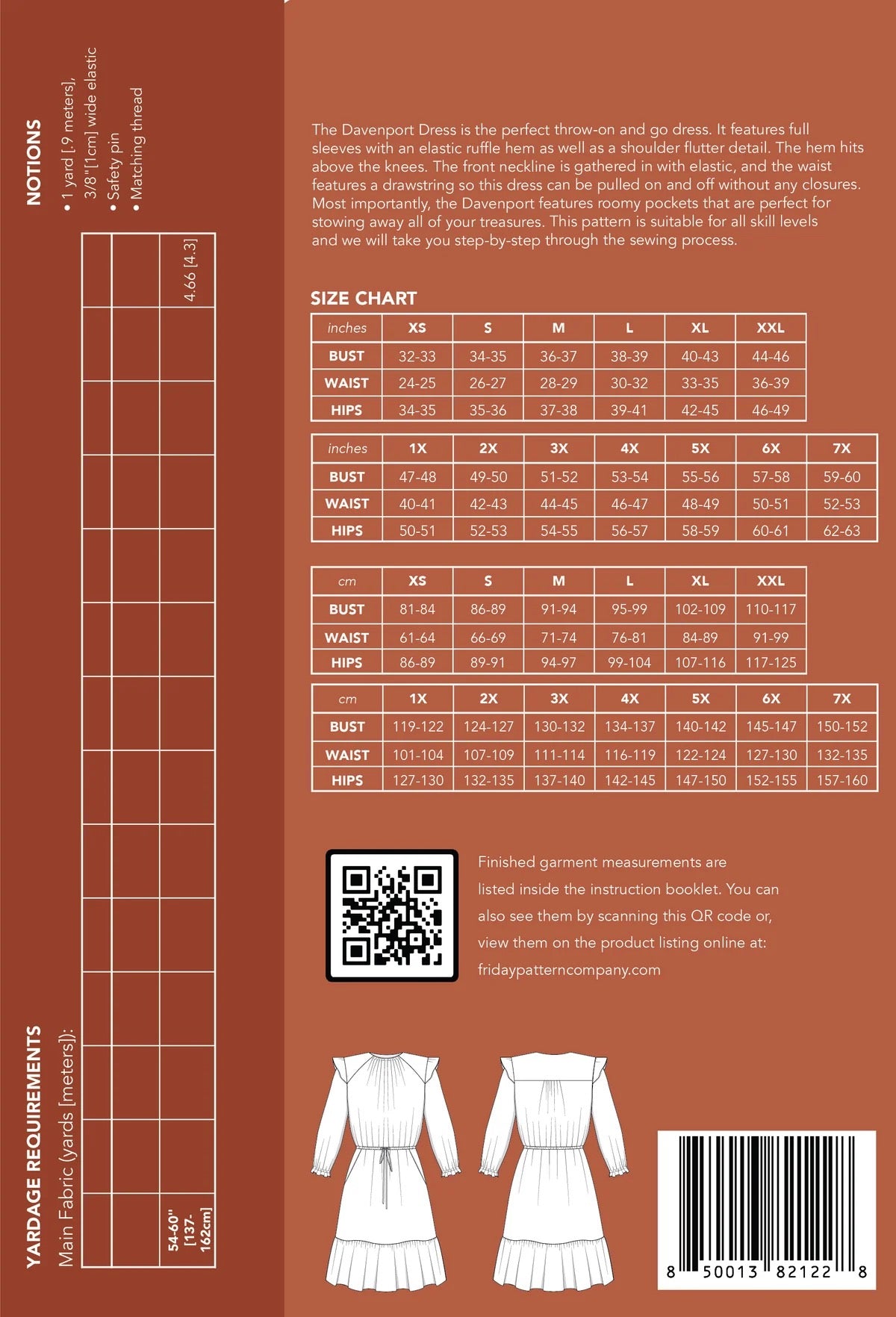 Davenport Dress Paper Pattern- Friday Pattern Co.
