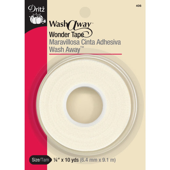 Wash-a-Way Wonder Tape by Dritz- 0.25” Wide, 10 Yards Long #406