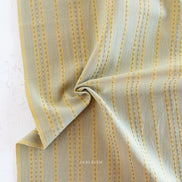 Woven Cotton Fabric- “Stitch Stripe in Sage”- Lucky Loom- Fableism- 44” Wide