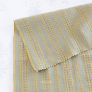 Woven Cotton Fabric- “Stitch Stripe in Sage”- Lucky Loom- Fableism- 44” Wide