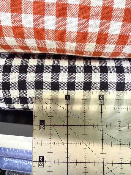 Essex Yarn Dyed Classic Wovens- Linen- Cotton Blend- "Licorice"- Gingham- 43” Wide