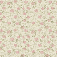 William Morris Floral- 44” Wide Cotton Fabric- “Jasmine Blush” Light Beige Background