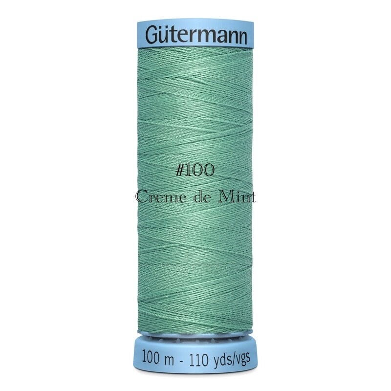 Gutermann Silk Thread 100m/110y Creme de Mint #100 (1 SPOOL)