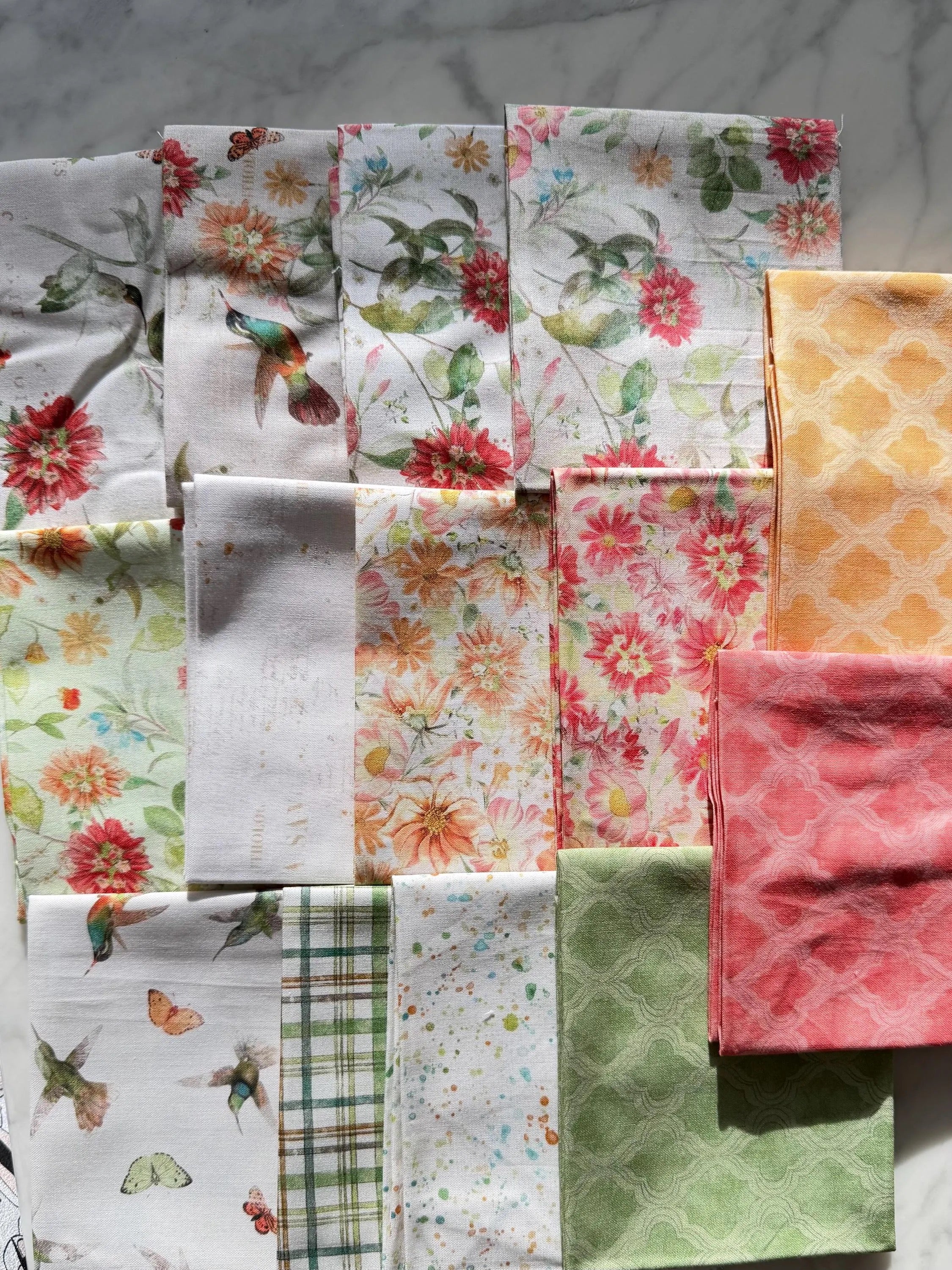 Clothworks “Hummingbird Days” 14 Fat Quarters- 100% Cotton FQ