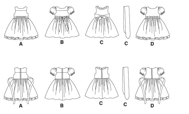 McCall's Sewing Pattern Children's/Girls' Lined Dirndl Dresses- M5793- (2-3-4-5), (6-7-8)