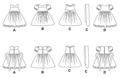 McCall's Sewing Pattern Children's/Girls' Lined Dirndl Dresses- M5793- (2-3-4-5), (6-7-8)