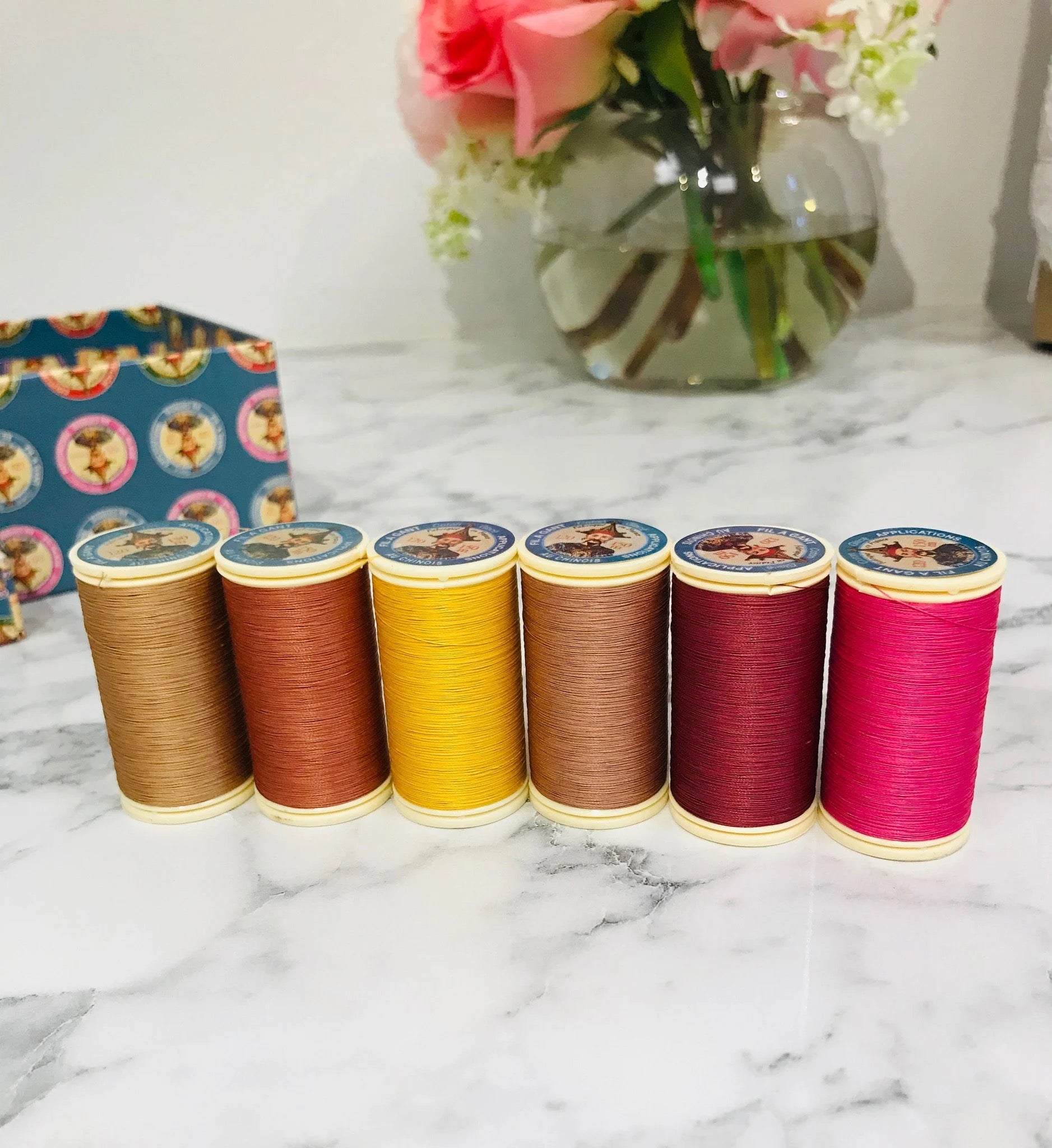 Sajou Assortment #1 Box- DARK Tones- 12 Spools GLOVING THREAD