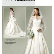Butterick B5731 Sewing Pattern Misses’ Wedding/ Bridal Lace-Overlay Dress with Train