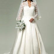 Butterick B5731 Sewing Pattern Misses’ Wedding/ Bridal Lace-Overlay Dress with Train