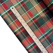 Red, Green, Gold- Plaid Taffeta- 57” Wide- Acetate- “Marie