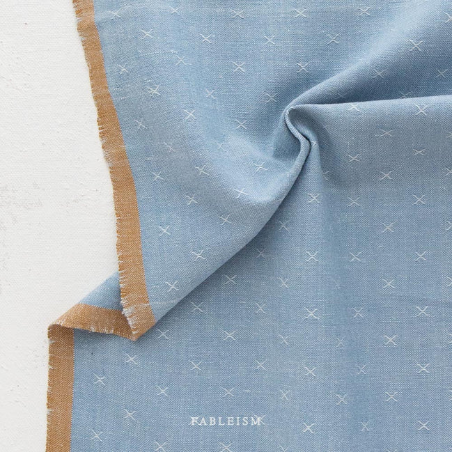Sprout Woven X Fabric- Woven Cotton- Fableism- Porcelain Blue- 44"