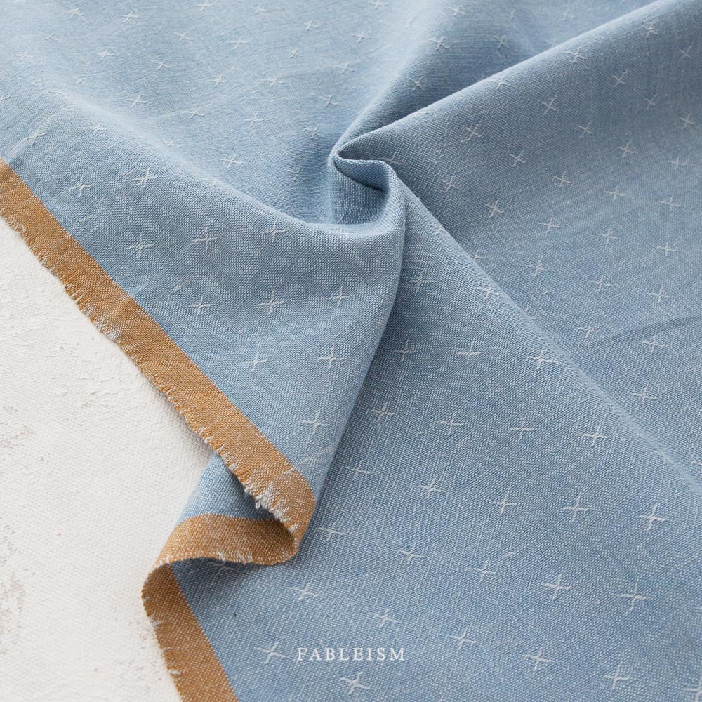 Sprout Woven X Fabric- Woven Cotton- Fableism- Porcelain Blue- 44