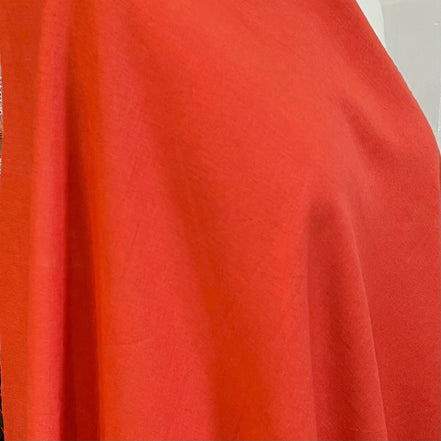 Warm Red "Poppy" Brussels Washer Linen- Rayon Blend Fabric- 52" Wide