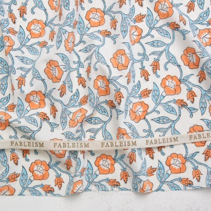 Trumpet Vines in Winter- Indian Block Prints: Cottage- Fableism- 44