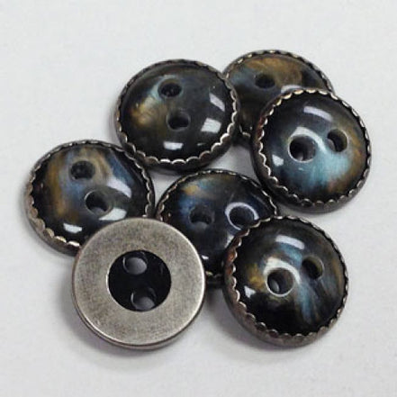 Antique Silver- Smoke Pearl Buttons- - 7/16"- MTP-122