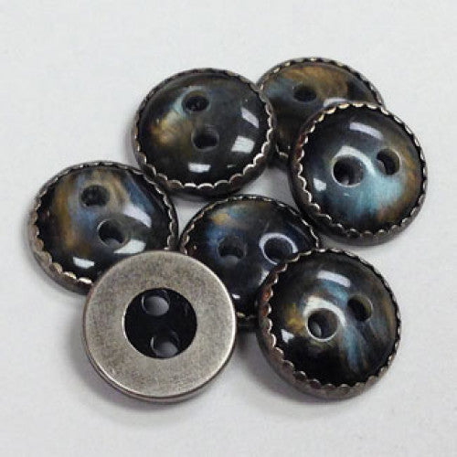 Antique Silver- Smoke Pearl Buttons- - 7/16"- MTP-122
