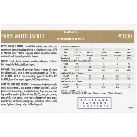 Paris Moto Jacket- Portland Fashion Institute