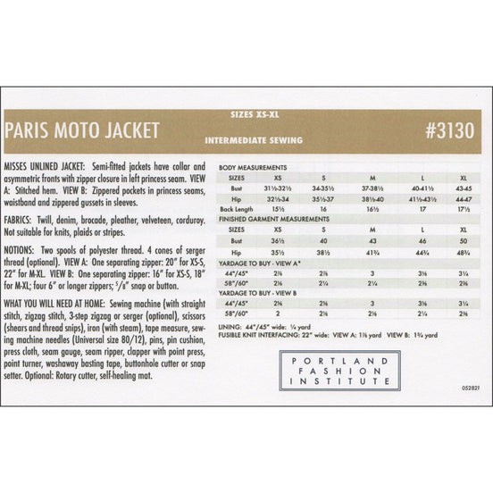 Paris Moto Jacket- Portland Fashion Institute