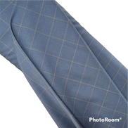 Slate Blue Windowpane Wool Suiting- Maverick Super 110's- 60