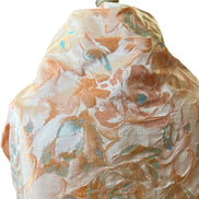 Peach, Aqua Blue Silk Blend Jacquard- 55