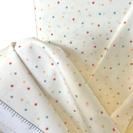 Colorful Dots On Off White/ Ivory "Evermore Bliss" COTTON Fabric- Art gallery