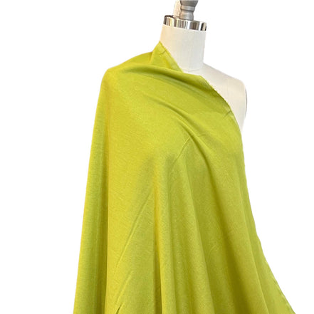 Chartreuse Green "Pear" Brussels Washer Linen- Rayon Blend Fabric- 52" Wide