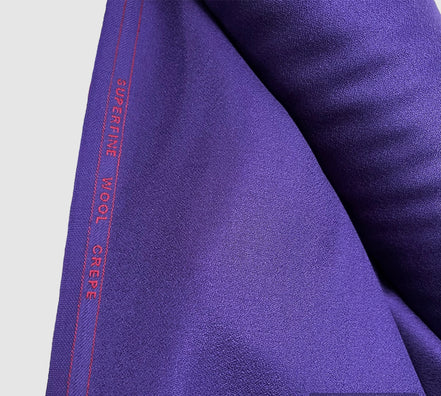 Superfine Wool Crepe- Eggplant (Dark Purple) - 60" Wide (1817)