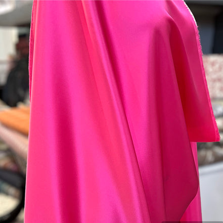 Hot Pink "American Beauty" Pure Silk Charmeuse Fabric- 18.5 MM- 45” Wide (356)