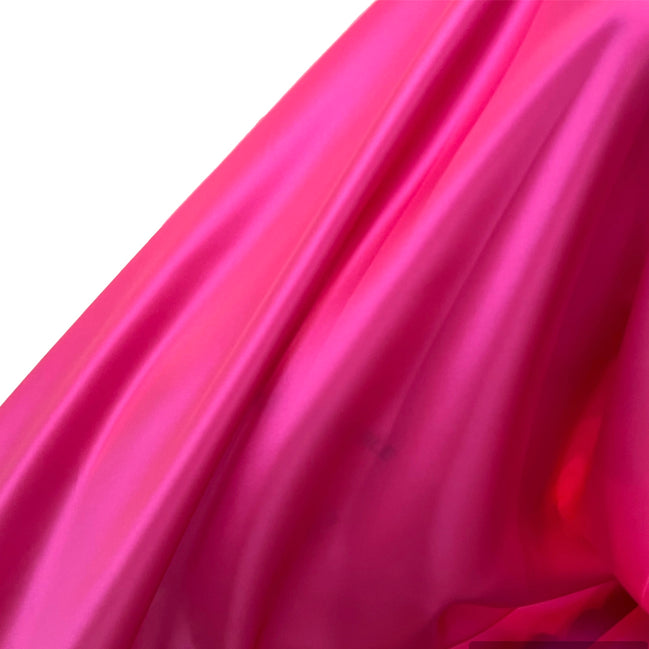 Hot Pink "American Beauty" Pure Silk Charmeuse Fabric- 18.5 MM- 45” Wide (356)