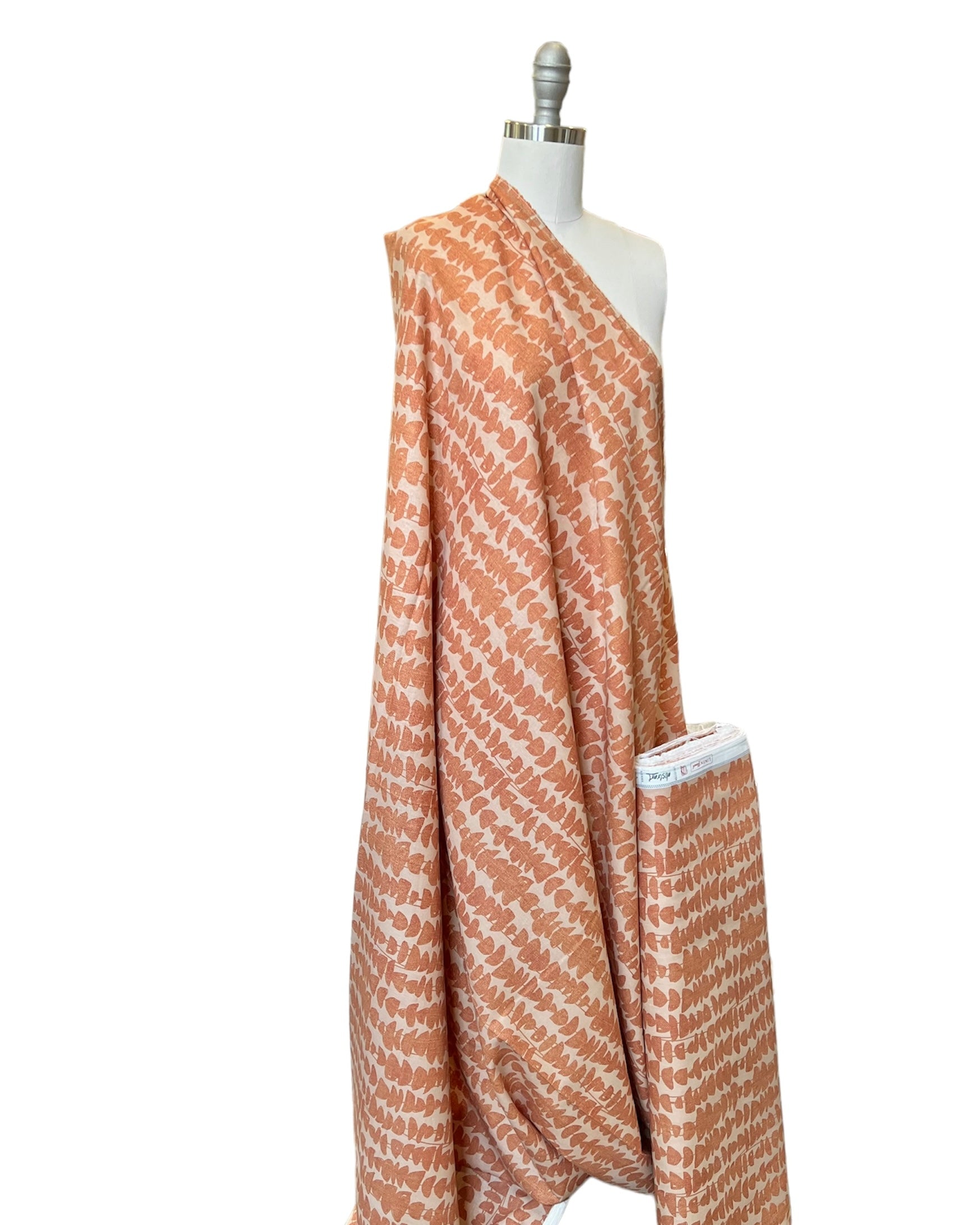 Clay Abstract Pale Tan “Stacked Stones Sienna” Linen Cotton Blend- Art Gallery- 60” Wide