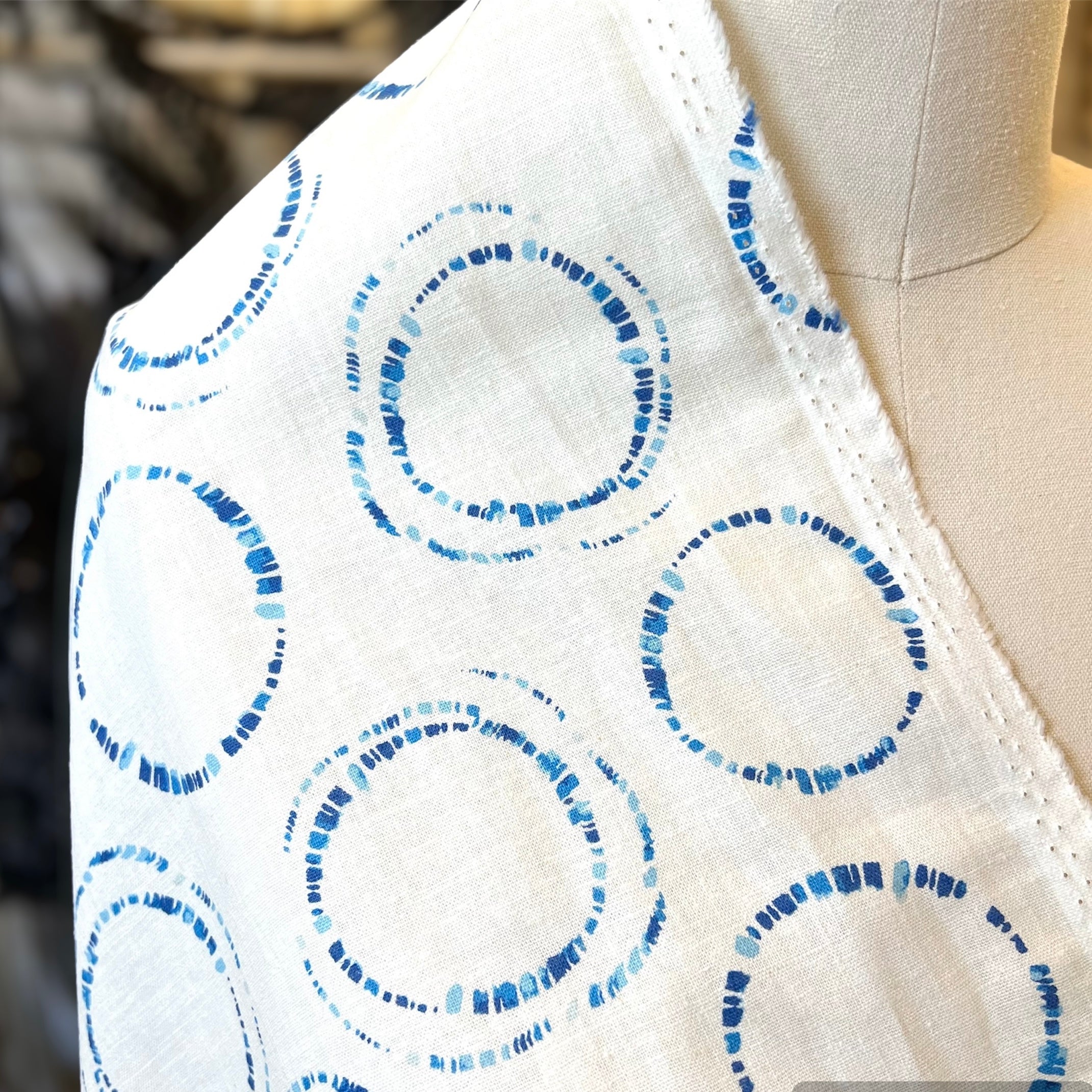 Blue Circles on White (Not Bright White)- 
