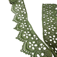 Green Floral Guipure- Lace Trim 4217- 1.65
