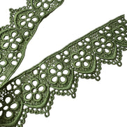 Green Floral Guipure- Lace Trim 4217- 1.65
