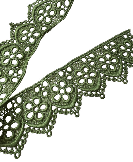 Green Floral Guipure- Lace Trim 4217- 1.65" Wide