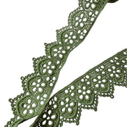 Green Floral Guipure- Lace Trim 4217- 1.65