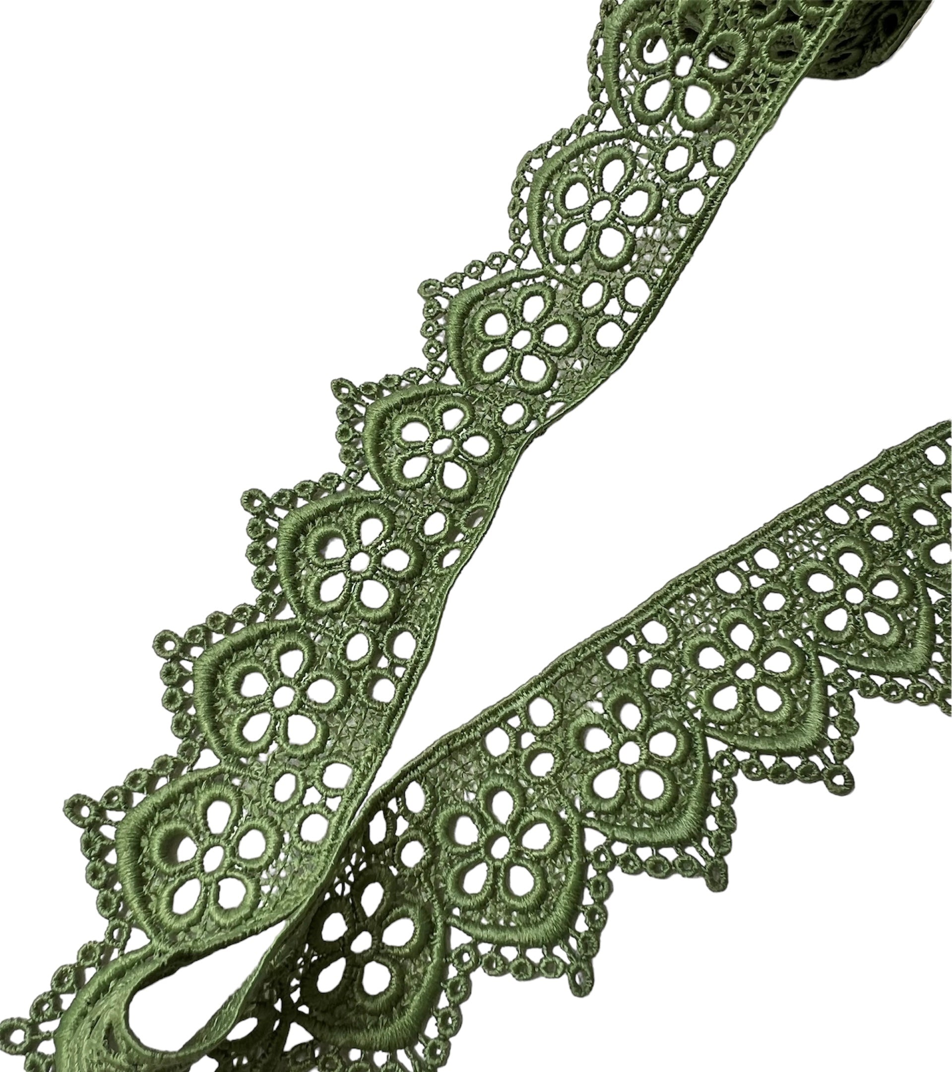 Green Floral Guipure- Lace Trim 4217- 1.65