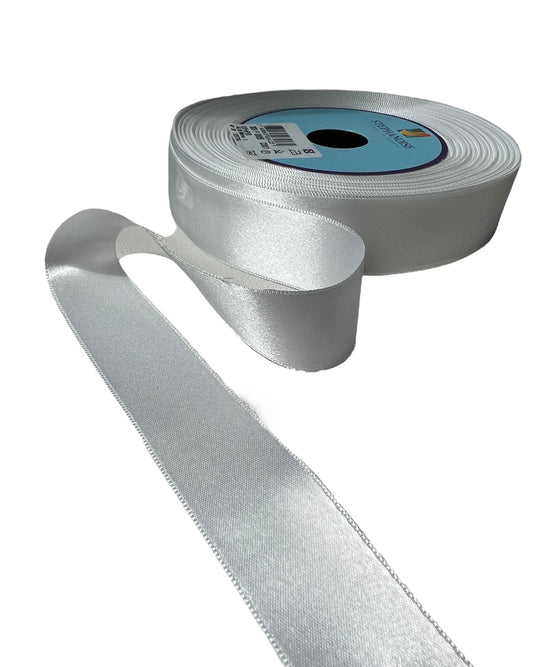 White- 300- Double Faced Satin Ribbon- 1” Wide