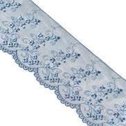 Periwinkle Blue Embroidered Tulle Trim- 3801