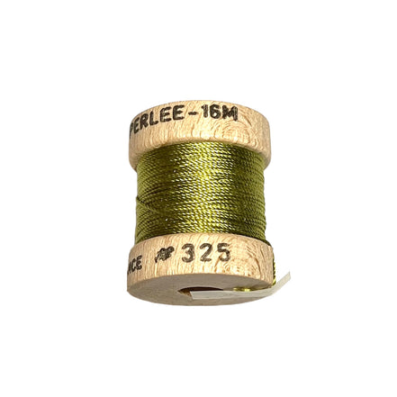 Au Ver A Soie- Soie Perlée- Green & Gold Collection- 6 Spools 100% Silk Thread